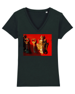 Things Design Tricou mânecă scurtă guler V Damă Evoker