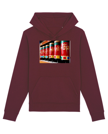 Praying Wheels Design Burgundy