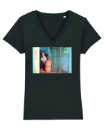Gas Station Design Tricou mânecă scurtă guler V Damă Evoker