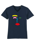 Funky Face Design Tricou mânecă scurtă guler V Bărbat Presenter