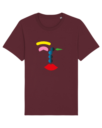 Funky Face Design Burgundy