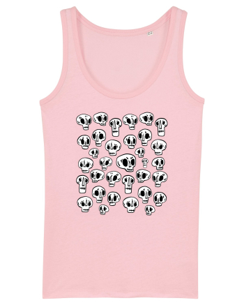 Funny Halloween Skulls Cotton Pink