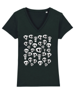 Funny Halloween Skulls Tricou mânecă scurtă guler V Damă Evoker
