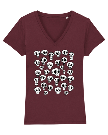 Funny Halloween Skulls Burgundy