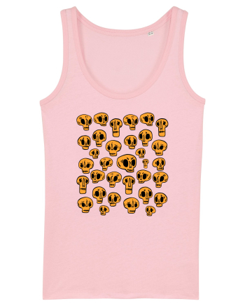 Funny Halloween Skulls Cotton Pink