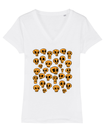 Funny Halloween Skulls White