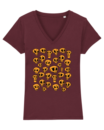 Funny Halloween Skulls Burgundy
