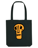 Halloween Orange Funny Skull Sacoșă textilă