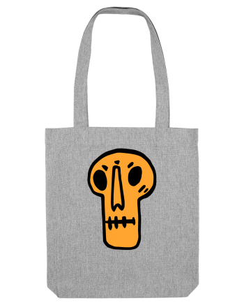 Halloween Orange Funny Skull Heather Grey