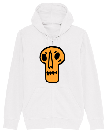 Halloween Orange Funny Skull White