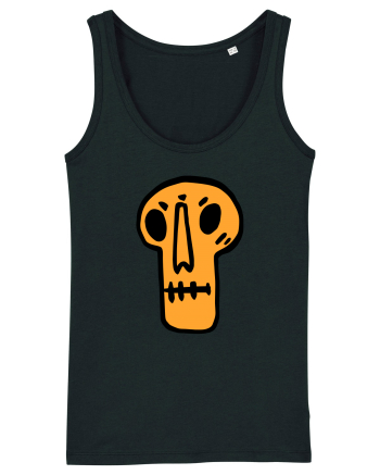 Halloween Orange Funny Skull Black