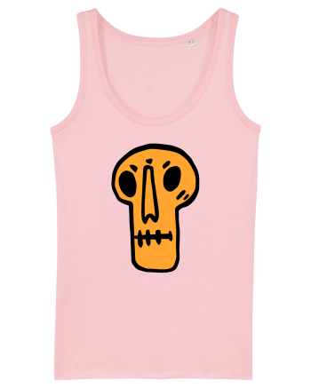 Halloween Orange Funny Skull Cotton Pink