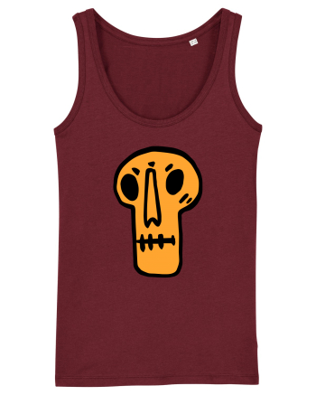 Halloween Orange Funny Skull Burgundy