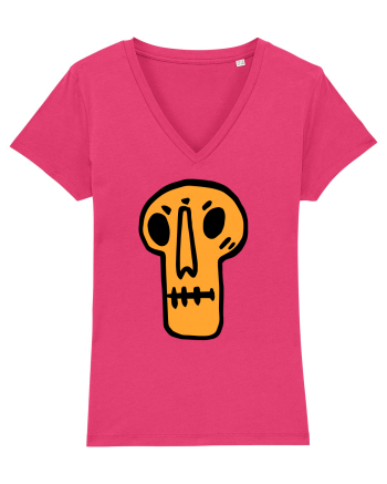 Halloween Orange Funny Skull Raspberry