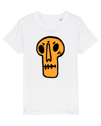 Halloween Orange Funny Skull White