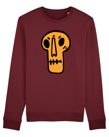 Halloween Orange Funny Skull Burgundy