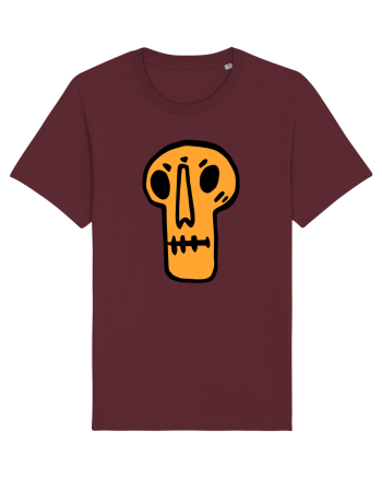 Halloween Orange Funny Skull Burgundy