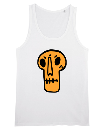 Halloween Orange Funny Skull White