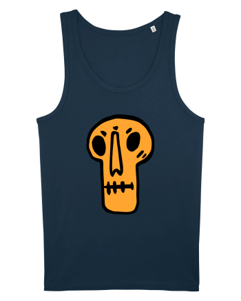 Halloween Orange Funny Skull Navy