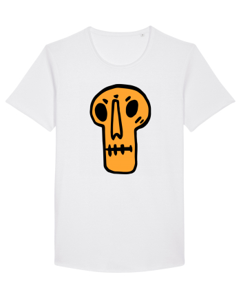 Halloween Orange Funny Skull White