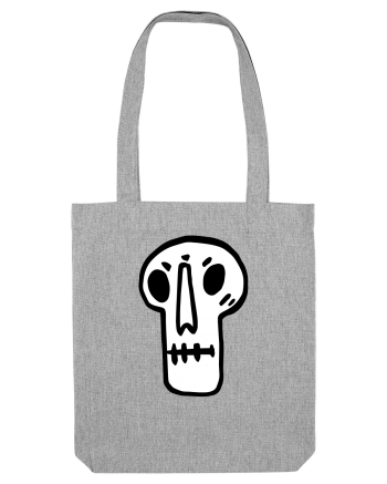 Halloween Orange Funny Skull Heather Grey