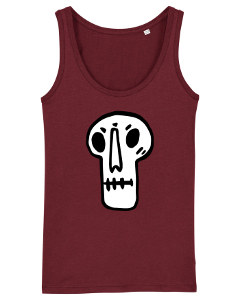 Halloween Orange Funny Skull Burgundy