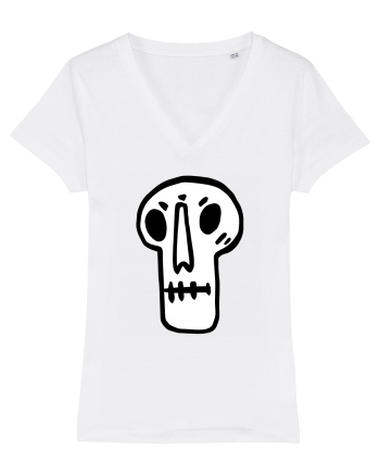 Halloween Orange Funny Skull White