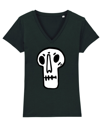 Halloween Orange Funny Skull Black