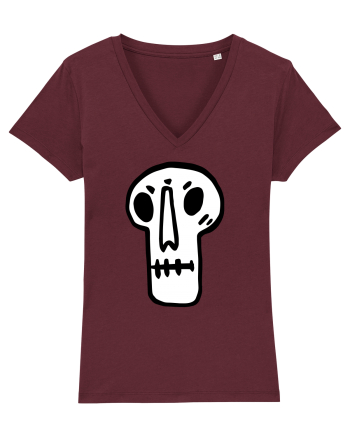 Halloween Orange Funny Skull Burgundy