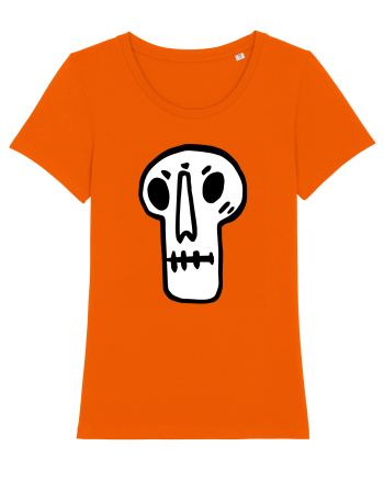 Halloween Orange Funny Skull Bright Orange