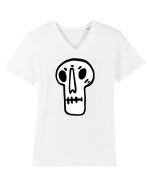 Halloween Orange Funny Skull Tricou mânecă scurtă guler V Bărbat Presenter