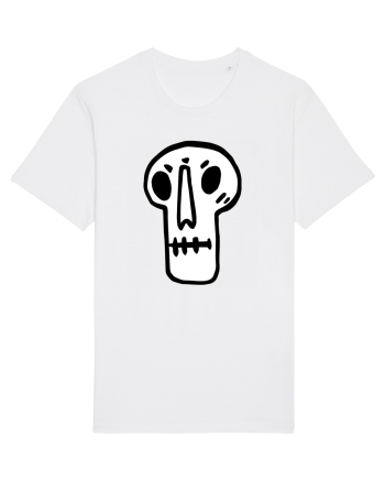 Halloween Orange Funny Skull White
