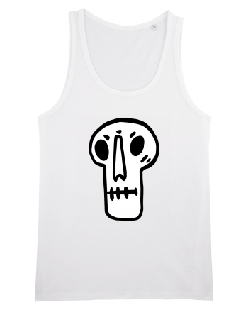Halloween Orange Funny Skull White