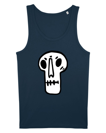 Halloween Orange Funny Skull Navy