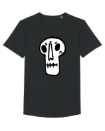 Halloween Orange Funny Skull Tricou mânecă scurtă guler larg Bărbat Skater