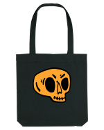 Halloween Orange Funny Skull Sacoșă textilă