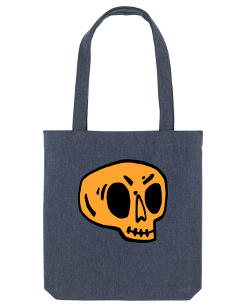 Halloween Orange Funny Skull Midnight Blue