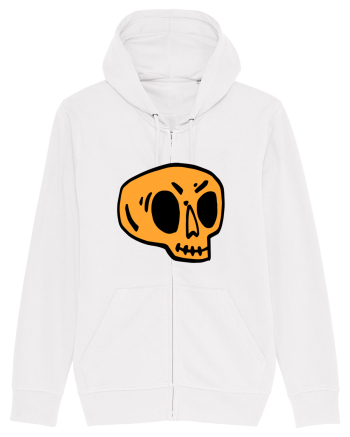 Halloween Orange Funny Skull White
