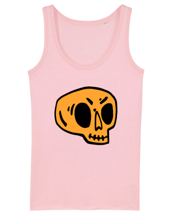 Halloween Orange Funny Skull Cotton Pink