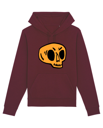Halloween Orange Funny Skull Burgundy