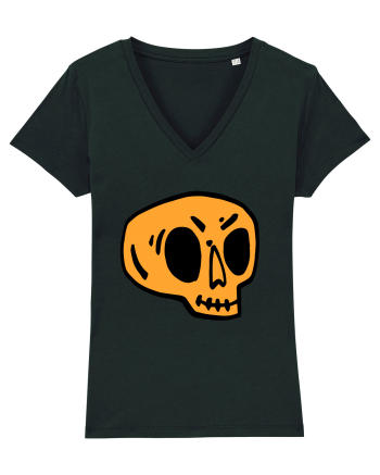 Halloween Orange Funny Skull Black