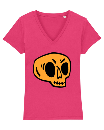 Halloween Orange Funny Skull Raspberry