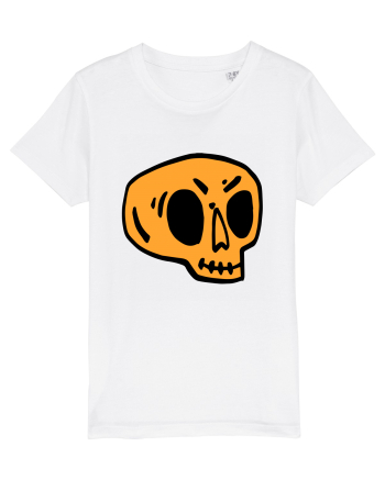 Halloween Orange Funny Skull White
