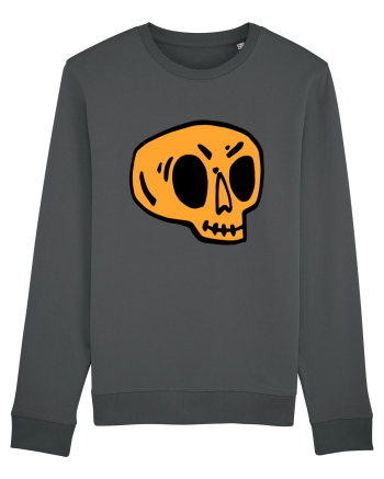 Halloween Orange Funny Skull Anthracite