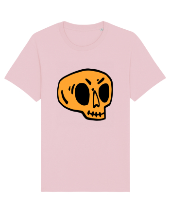 Halloween Orange Funny Skull Cotton Pink