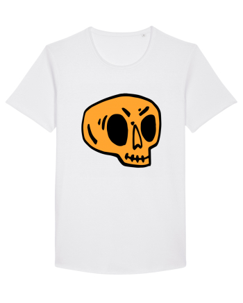Halloween Orange Funny Skull White