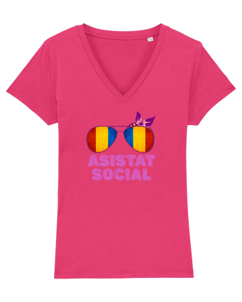Tricou de Asistat Social- Femeie Raspberry