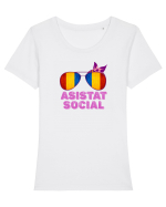Tricou de Asistat Social- Femeie Tricou mânecă scurtă guler larg fitted Damă Expresser
