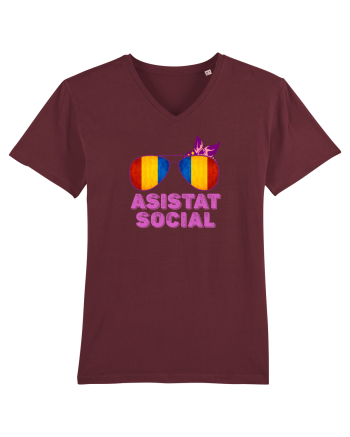 Tricou de Asistat Social- Femeie Burgundy