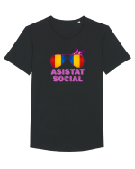 Tricou de Asistat Social- Femeie Tricou mânecă scurtă guler larg Bărbat Skater